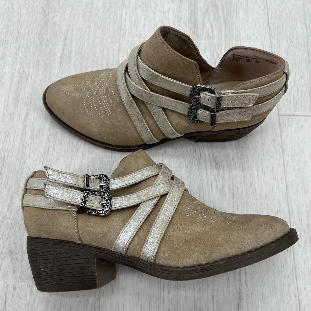 Stylish Tan and Silver Women's Ankle Boots